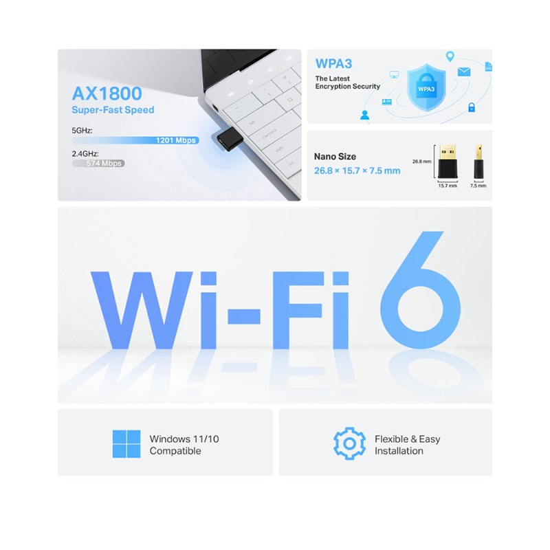 TP-Link AX1800 Nano Wi-Fi 6 Wireless USB Adapter