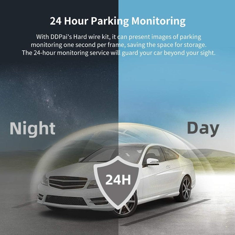 DDPAI Mola N3 Car Camera Dash Cam with GPS Video Recorder On-Dash Vehicle Cameras F1.8 Lens Motion Detection Parking Monitoring