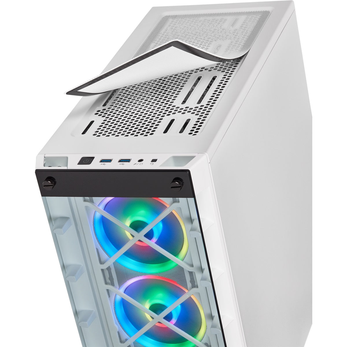 Corsair iCUE 465X RGB ATX Mid-Tower Gaming PC Case - White