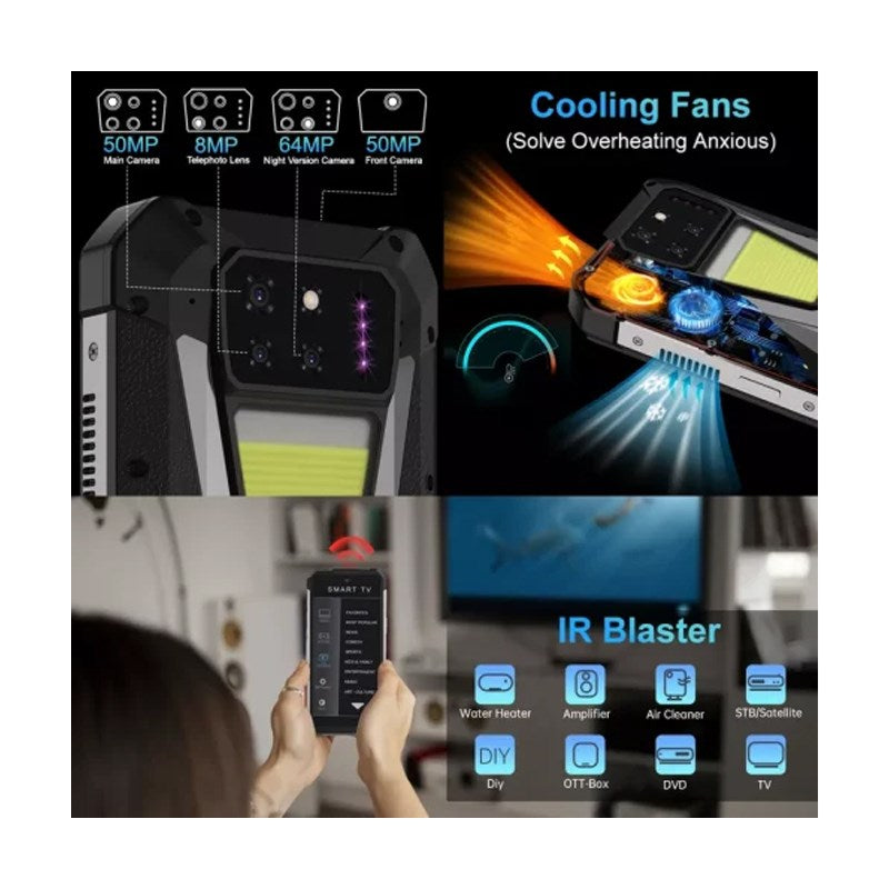 Unihertz 8849 TANK 3S 16 GB, 512 GB Memory, 15600 mAh Battery 5G Rugged Smartphone with Built-in Projector (Global Version)