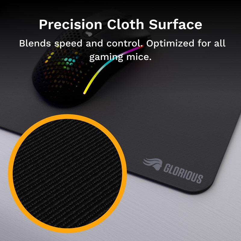Glorious GMP 2 Edgeless Cloth Gaming Mouse Pad Medium (205 mm x 255 mm) - Black