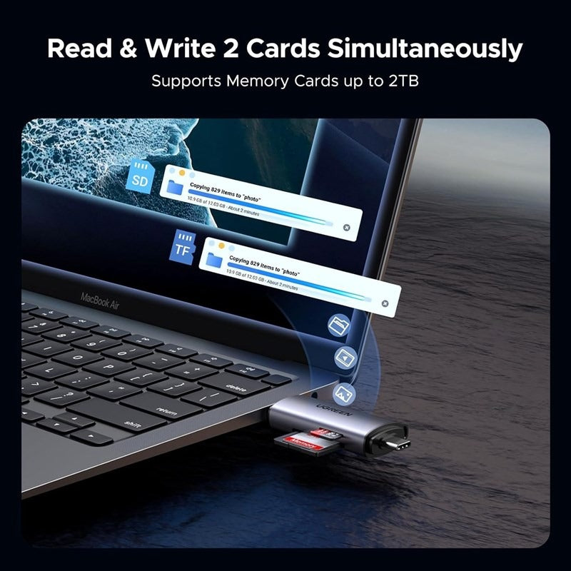 Ugreen USB-C SD Card Reader, USB C USB 3.0 Micro SD Card Reader Memory Card