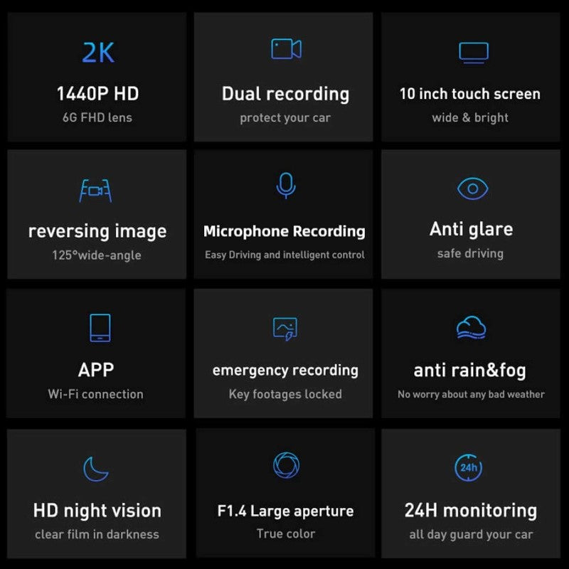 DDPAI Mola E3 Rearview Mirror Dashcam, Dual Channel with QHD 1440p+1080p, Touch Screen, Wi-Fi, G-Sensor, WDR