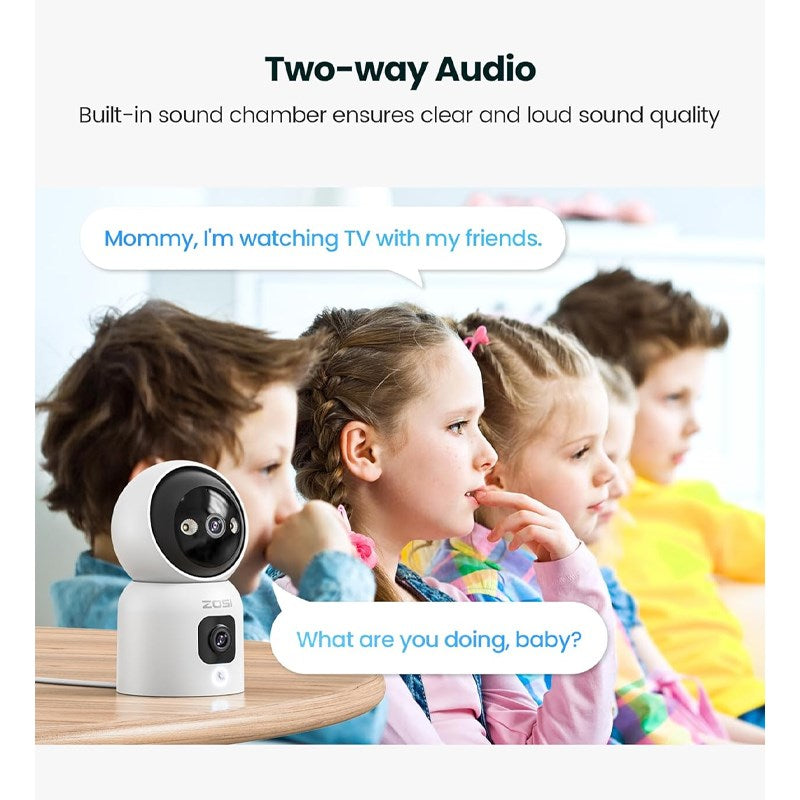Zosi Indoor PT Camera with Dual Lens 2 MP+2 MP