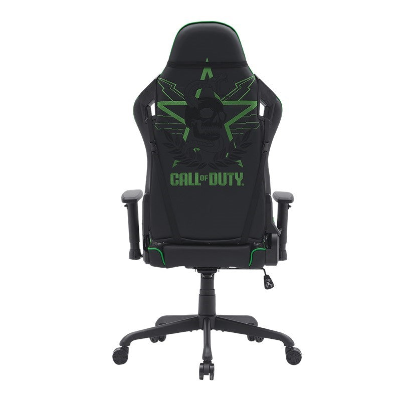 Twisted Minds T Shaped RGB Gaming Desk + GAMEON Call Of Duty Gaming Chair W/A 4D Armrest&M Base - Green/Black
