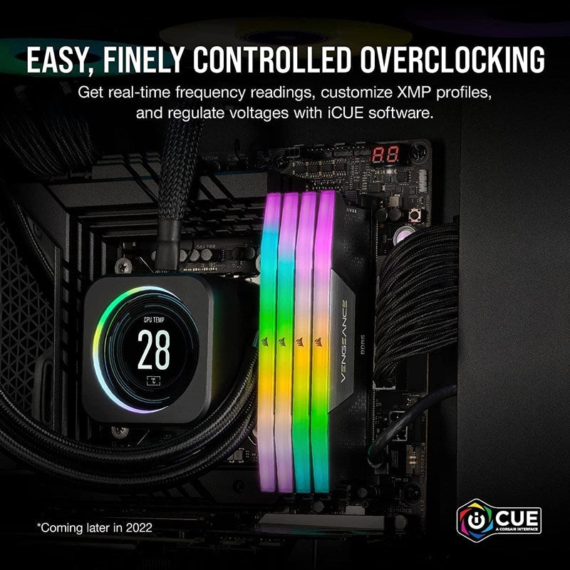 Corsair VENGEANCE RGB 64GB (2x32GB) DDR5 DRAM 6400MT/s CL32 Memory Kit - Black