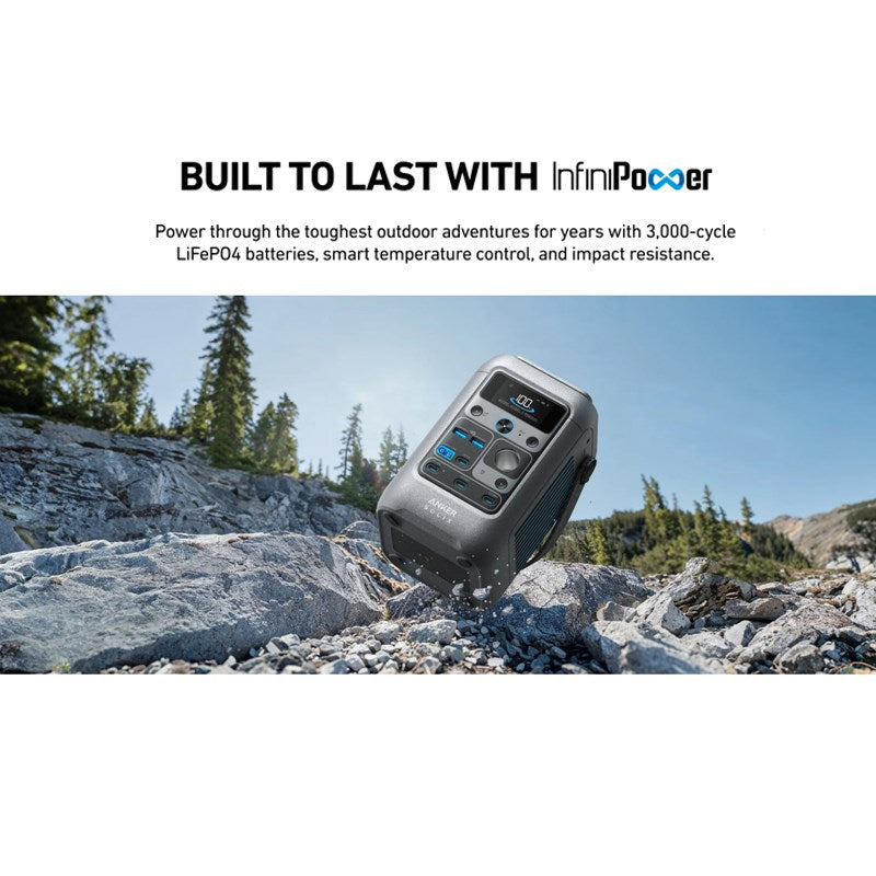 Anker Solix C300 DC Power Bank Power Station, 288 Wh (90,000 mAh) Battery for Multiple Devices, LiFePO4 Battery, 300 W Solar Generator, for Camping, Outdoors, Travel, Emergencies