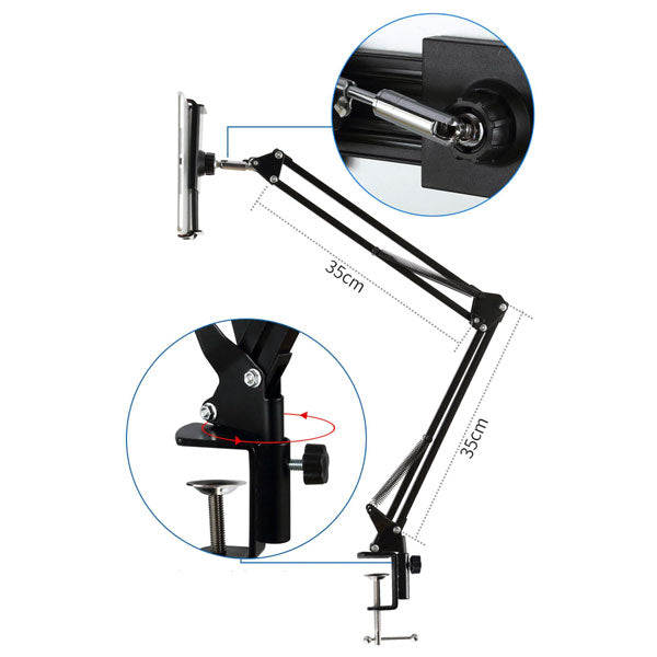 Aluminum Arm Lazy Stand For Smart Phones & iPad , Tablets UpTo 11 inch