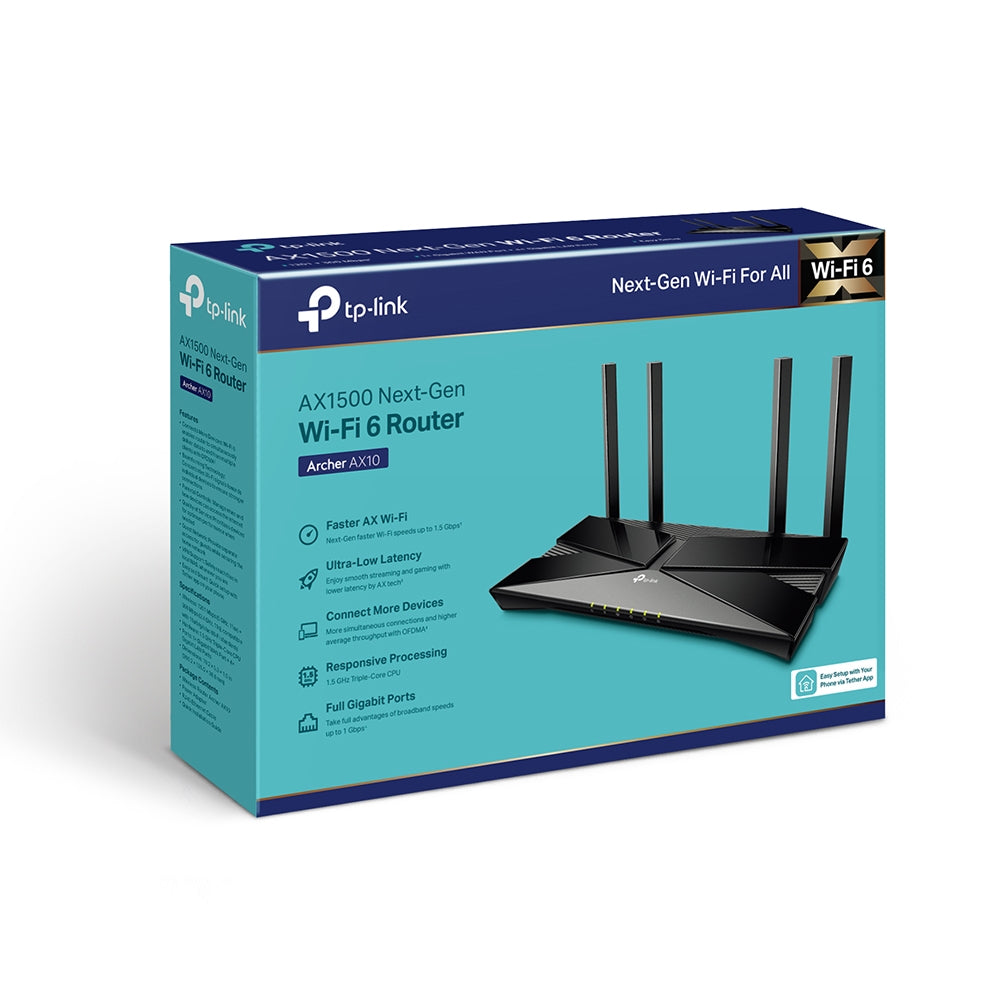 TP-Link Archer AX10 AC1500 WIFI 6 Router, Next-Gen 1.5 Gbps Speeds