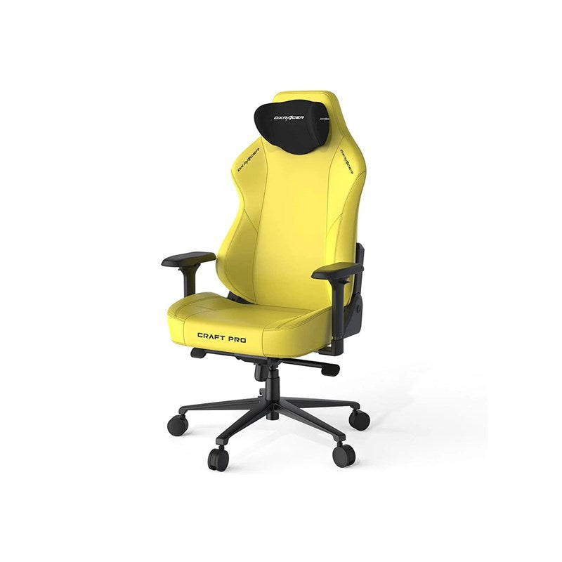 DXRacer Craft Pro Classic Gaming Chair - Yellow With Free GAMEON L - Shaped Slayer I Series Gaming Desk (129 x 129 x 74 cm)