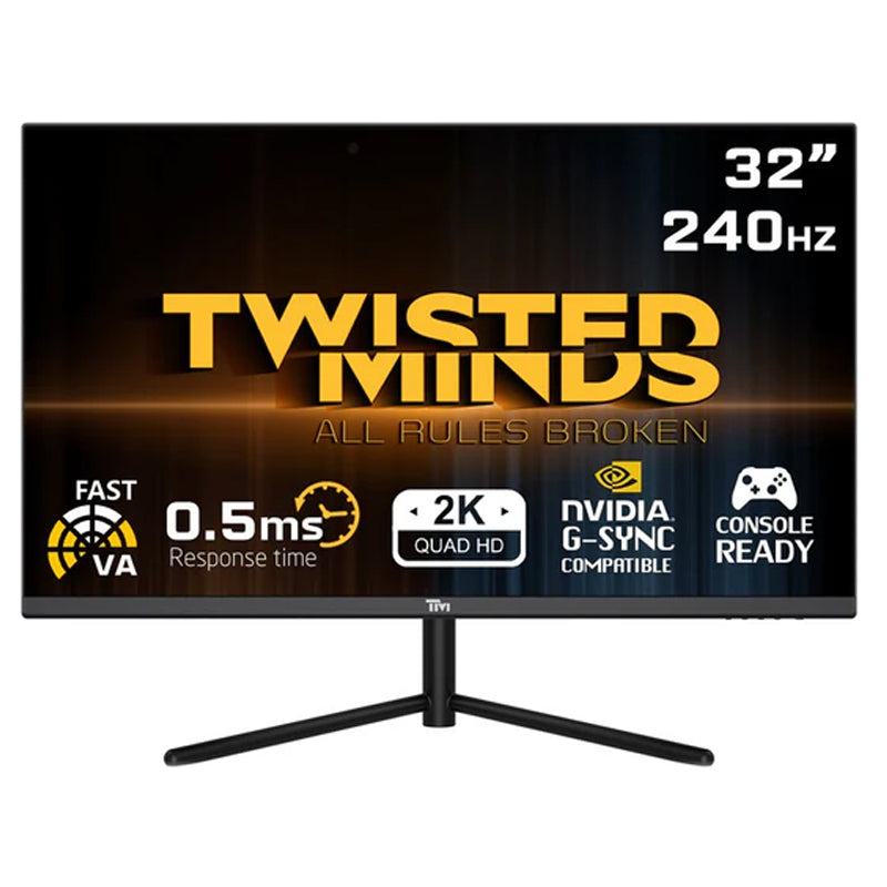 Twisted Minds 32 QHD VA, 240Hz, 0.5ms , HDR, HDMI 2.1 Gaming Monitor - Black