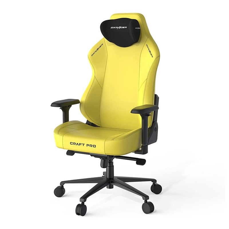 DXRacer Craft Pro Classic Gaming Chair High-Density Memory Foam, Adjustable 4D Armrests - Yellow