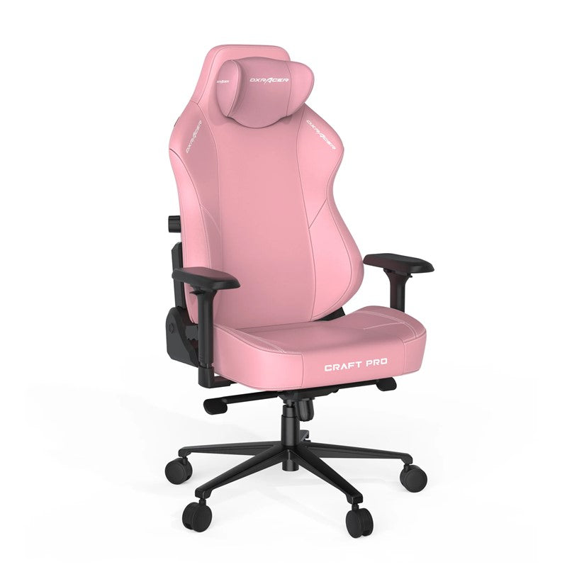 DXRacer Craft Pro Classic Gaming Chair (CRA-PR001-P-H1), Aluminum Base, High-Density Memory Foam, Adjustable Memory/Recline, 4D Armrests - Pink