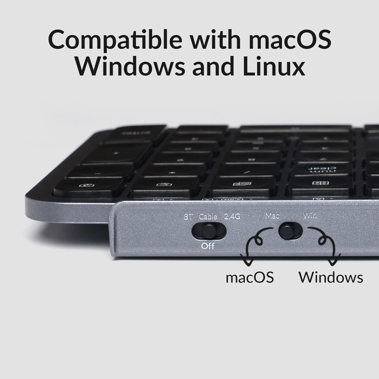 Keychron B6 Pro Full-Size Ultra-Slim Wireless ZMK Custom Keyboard for Windows & Mac, English/Arabic - Space Grey