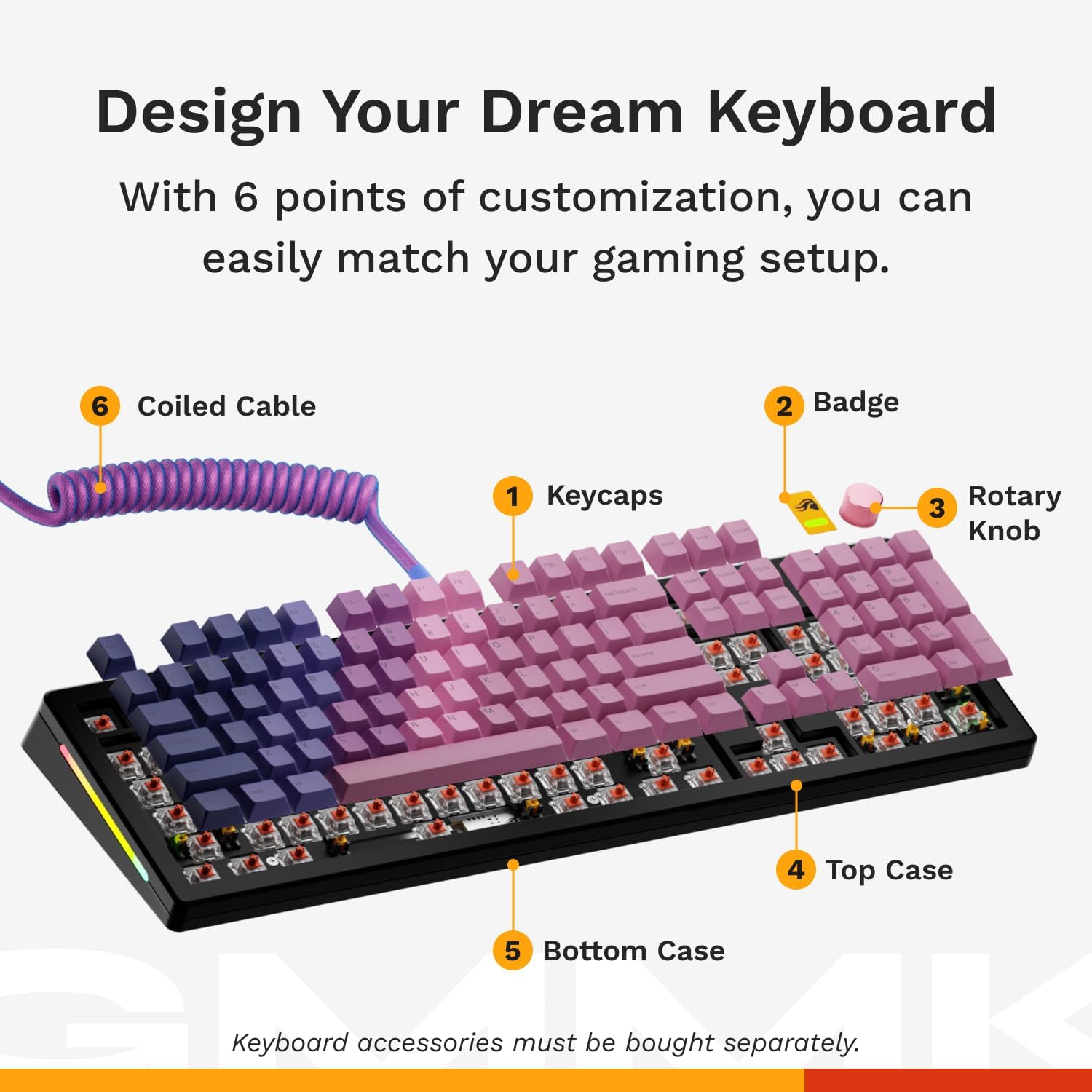 Glorious GMMK 3 100% Prebuilt Wired Mechanical Gaming Keyboard - Black (Arabic Layout)