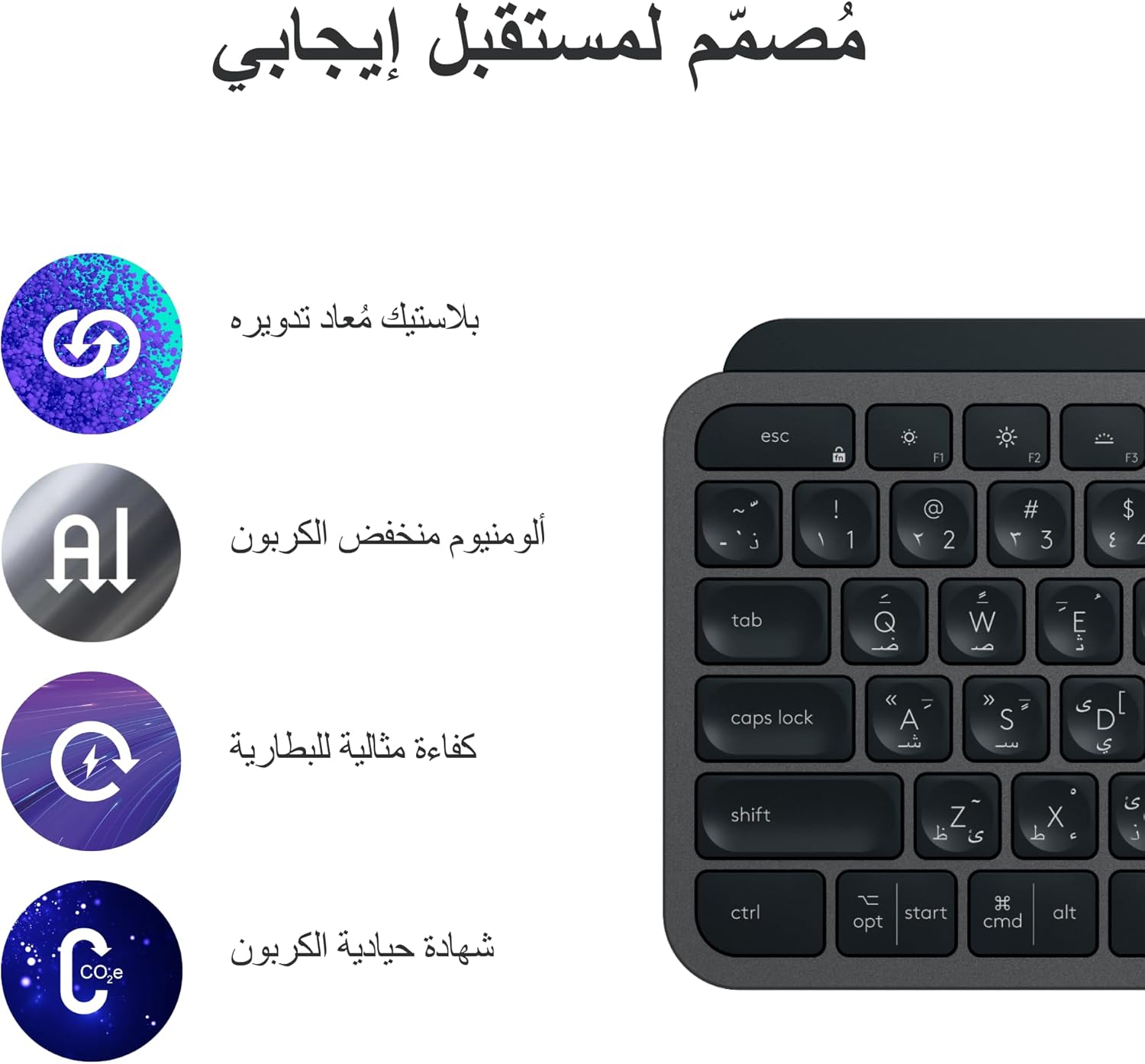 Logitech MX Keys S Combo - Graphite (English/Arabic)