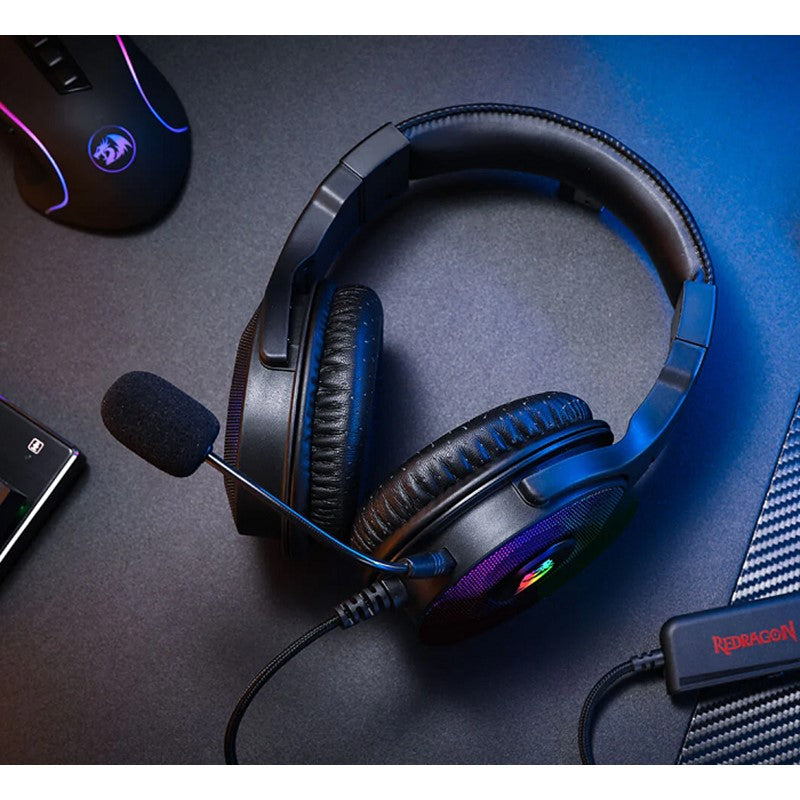 Redragon H350 Pandora RGB Wired Gaming Headset, Over-Ear Headphones for PC/PS4/XBOX One/NS - Black