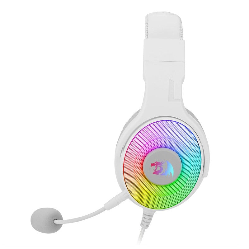 Redragon Pandora White, Virtual 7.1 RGB Gaming Headset with Adapter - White