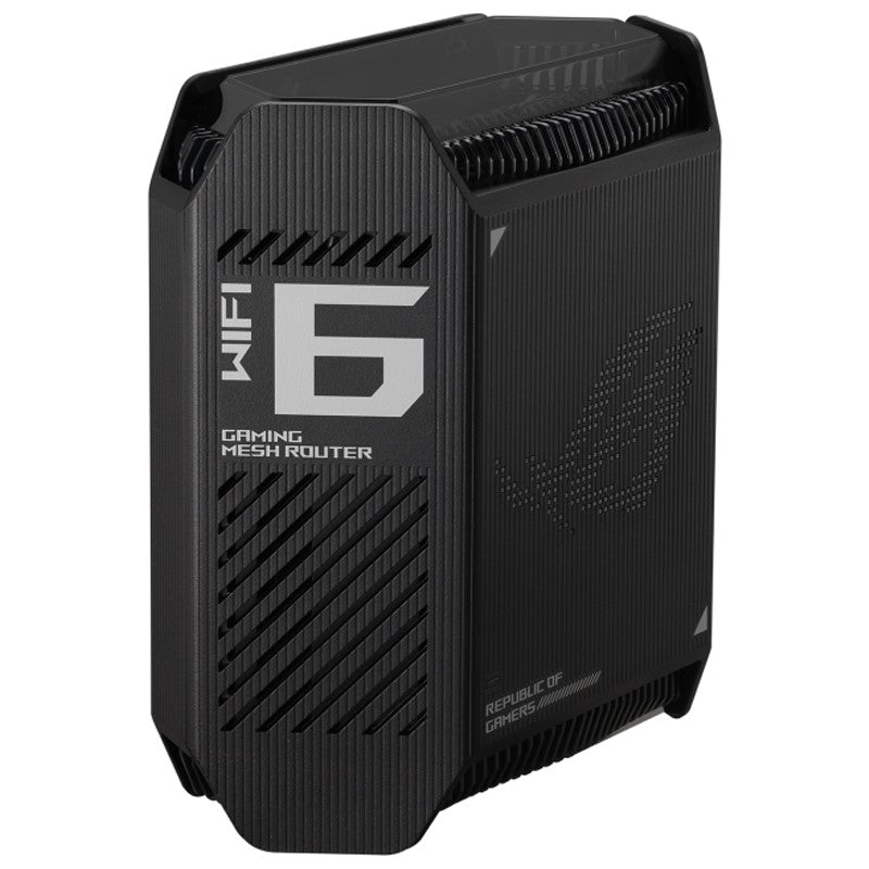 Asus ROG Rapture GT6 Tri-Band Mesh Wi-Fi 6, 2.5 Gbps Port, Triple-Level Game Acceleration, UNII 4 RGB Gaming Router - Black