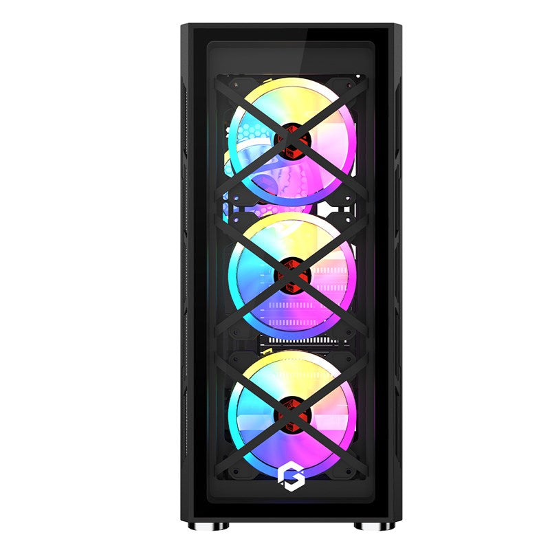 GAMEON TRIDENT III ARGB E-ATX Mid Tower Gaming PC Case - Black (4 ARGB Fans Included)