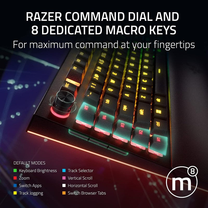 Razer Blackwidow V4 PRO Mechanical Gaming Keyboard with Razer Chroma RGB Yellow Switch (US Layout) - Black