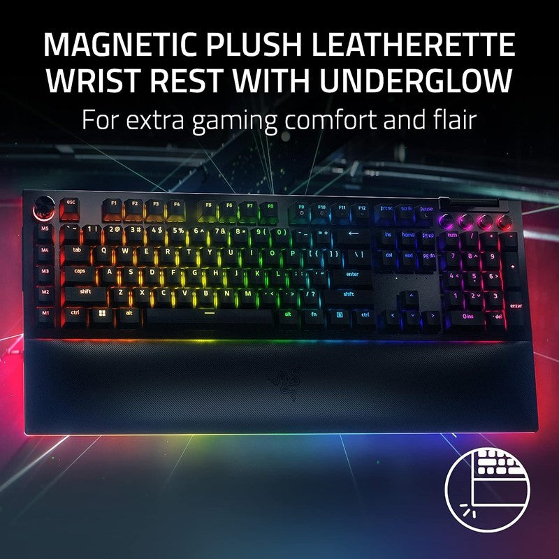 Razer Blackwidow V4 PRO Mechanical Gaming Keyboard with Razer Chroma RGB Yellow Switch (US Layout) - Black