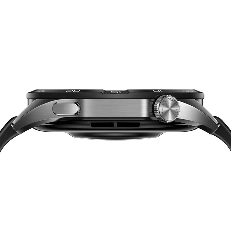 Huawei Watch GT 4, 46mm, Black Stainless Steel, Black Fluororubber Strap, 14 Days Battery Life, Geometric Aesthetics, All-New Calorie Management