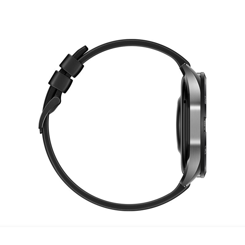 Huawei Watch GT 4, 46mm, Black Stainless Steel, Black Fluororubber Strap, 14 Days Battery Life, Geometric Aesthetics, All-New Calorie Management