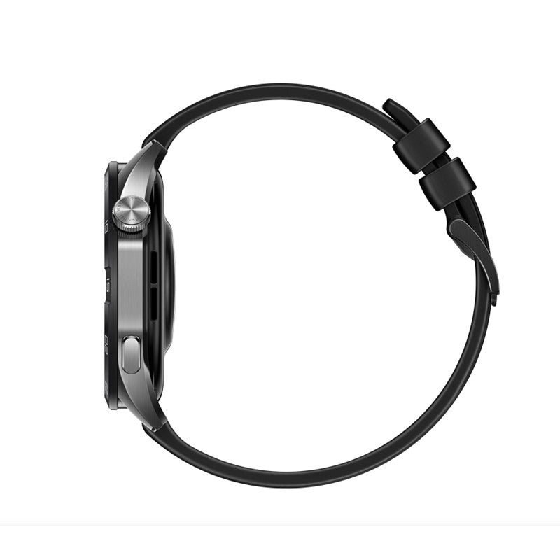 Huawei Watch GT 4, 46mm, Black Stainless Steel, Black Fluororubber Strap, 14 Days Battery Life, Geometric Aesthetics, All-New Calorie Management