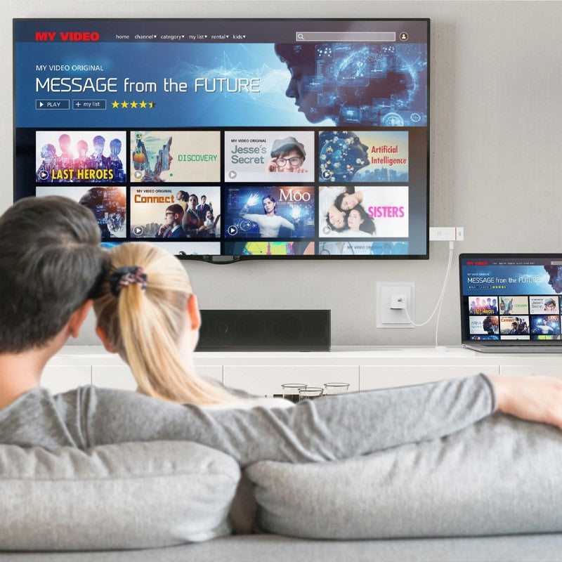 j5create JVAW76 محول العرض اللاسلكي سكرين كاست 4K HDMI - أبيض