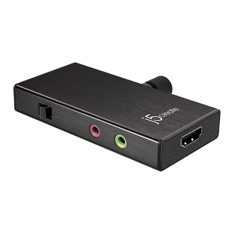 j5create JVA02 محول الالتقاط المباشر HDMI إلى USB-C مع توصيل الطاقة - أسود
