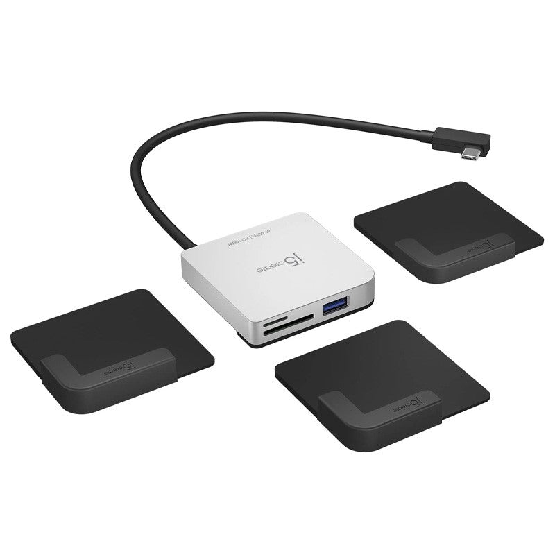 j5 create JCD612 قاعدة توصيل يو اس بي سي إلى 4 كيه 60 هرتز اتش دي ام اي لأجهزة iPad Pro، تتضمن منفذ HDMI واحد ومنفذين USB - أسود وفضي