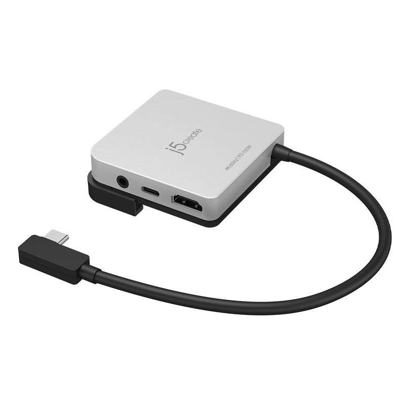 j5 create JCD612 قاعدة توصيل يو اس بي سي إلى 4 كيه 60 هرتز اتش دي ام اي لأجهزة iPad Pro، تتضمن منفذ HDMI واحد ومنفذين USB - أسود وفضي