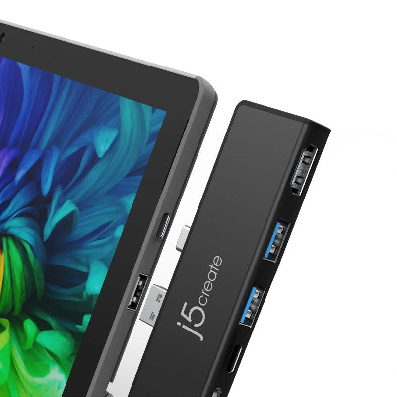 j5 create JCD324B الترا درايف ميني دوك لجهاز Surface Pro 7، يتضمن منفذ HDMI و3 منافذ USB - أسود
