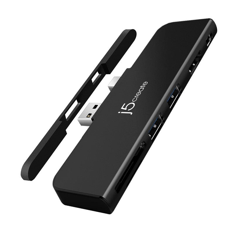 j5 create JDD320B الترا درايف ميني دوك لجهاز Surface Pro 4/5/6، يشتمل على منفذ HDMI ومنفذين USB - أسود