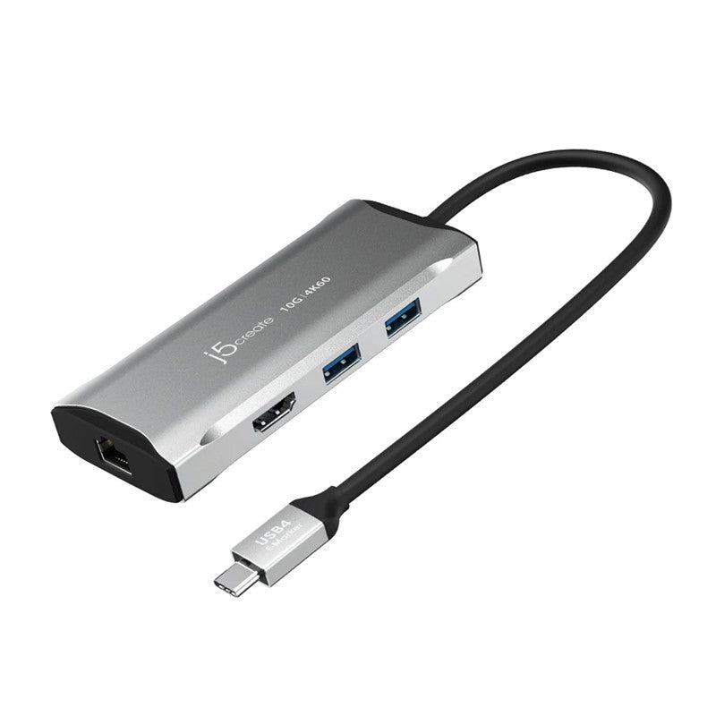 قاعدة شحن j5create JCD392 4K60 Elite USB-C بسرعة 10 جيجابت في الثانية، رمادي فلكي