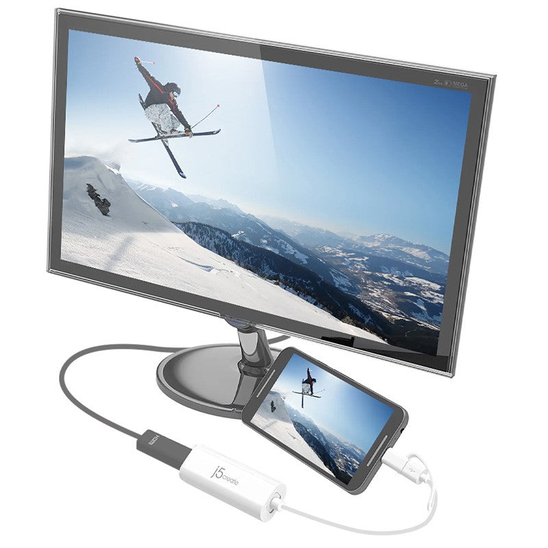 j5create JUA165C أندرويد USB إلى محول العرض HDMI - أبيض