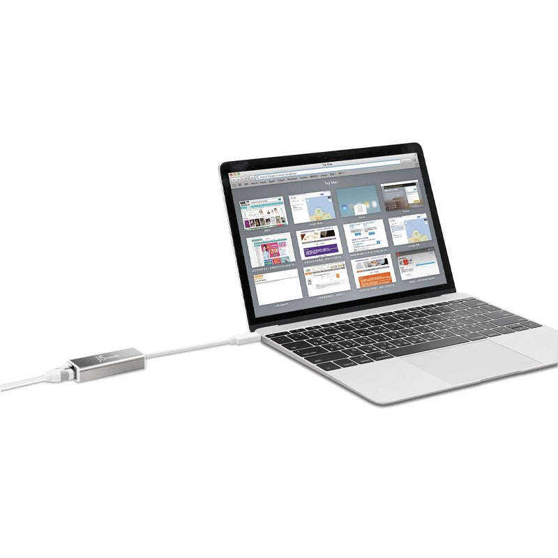 j5create JCE133G USB-C إلى محول جيجابت إيثرنت، رمادي وأبيض
