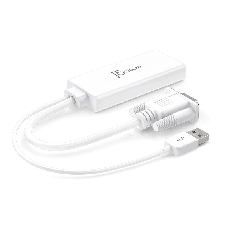 j5create JDA214 VGA إلى HDMI محول صوت فيديو، أبيض
