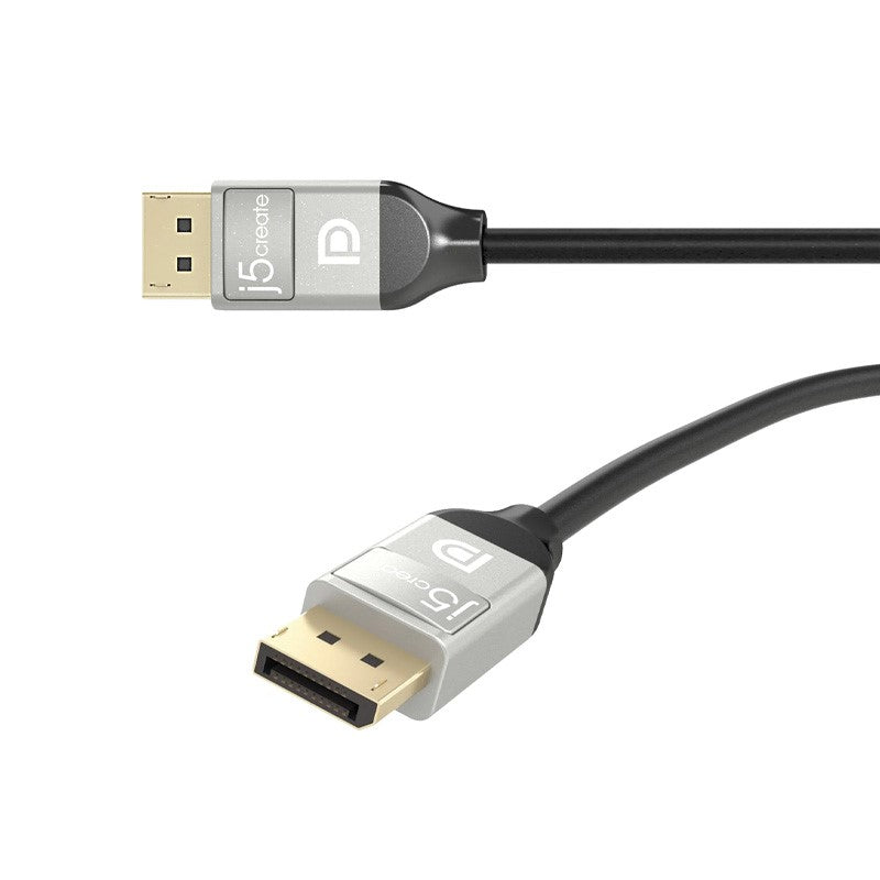 j5create JDC42 4K DisplayPort Cable, Black/Grey, 1.8 M