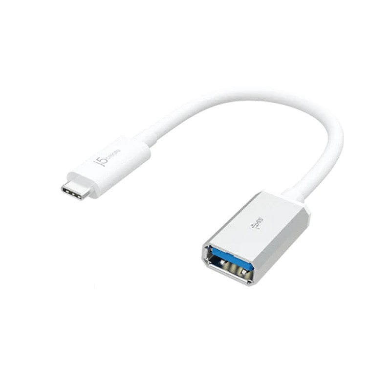 j5 create JUCX05 محول USB-C 3.1 إلى USB من النوع A، أبيض وفضي