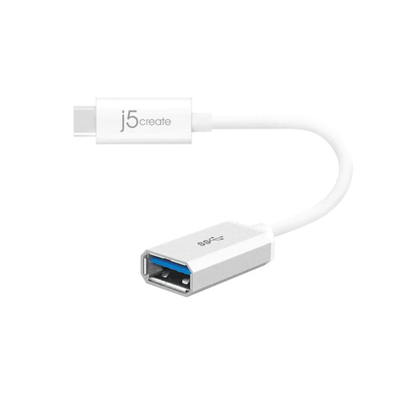 j5 create JUCX05 محول USB-C 3.1 إلى USB من النوع A، أبيض وفضي