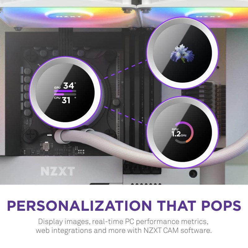 NZXT Kraken 360 RGB 360mm AIO Liquid CPU Cooler with LCD Display - White