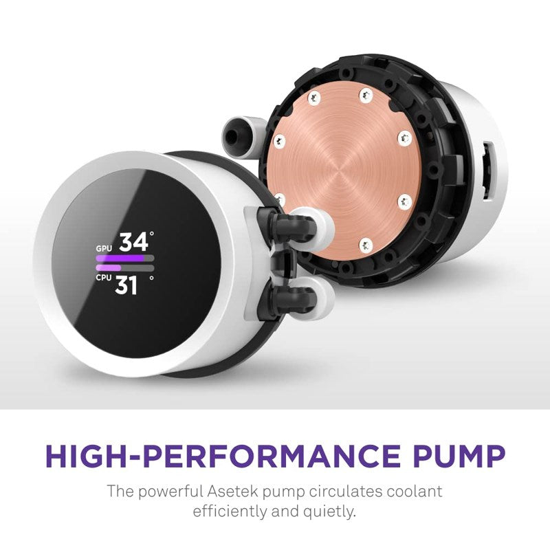 NZXT Kraken 360 RGB 360mm AIO Liquid CPU Cooler with LCD Display - White