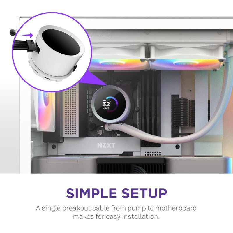 NZXT Kraken 360 RGB 360mm AIO Liquid CPU Cooler with LCD Display - White