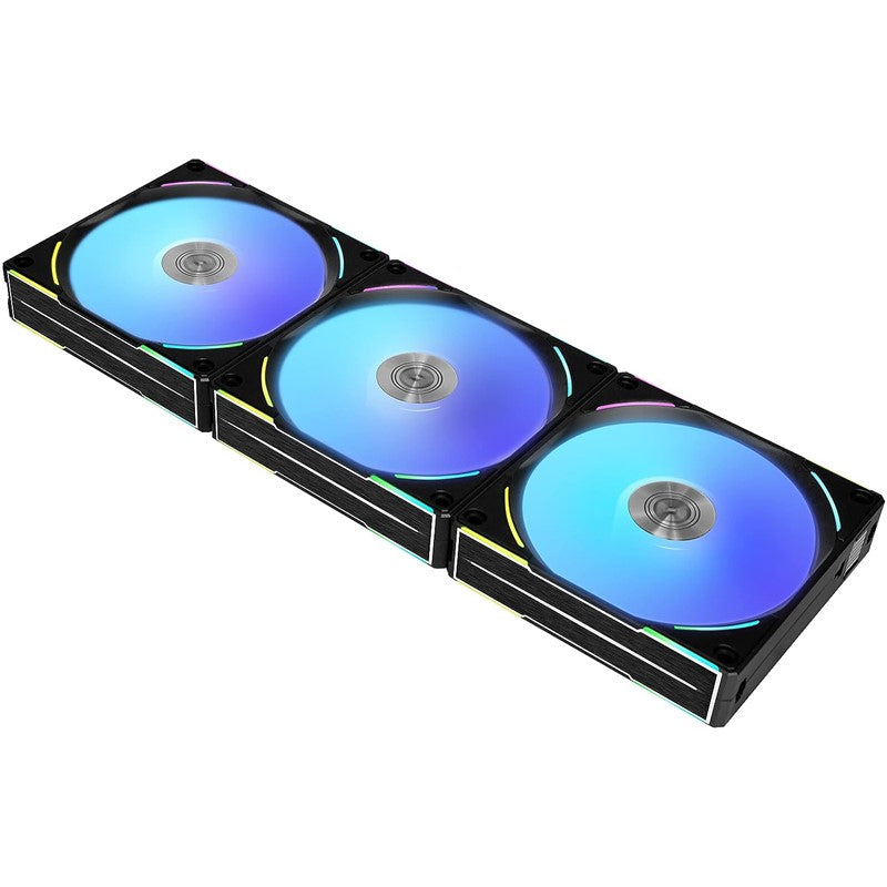 LIAN LI UNI Fan ALV2 120mm ARGB Cooling Fan (Pack of 3) - Black