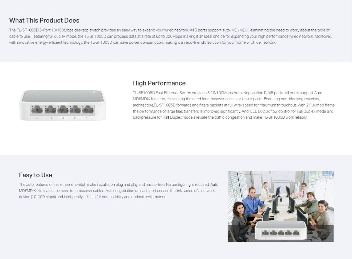 TP-Link 5-Port 10/100 Mbps Desktop Switch