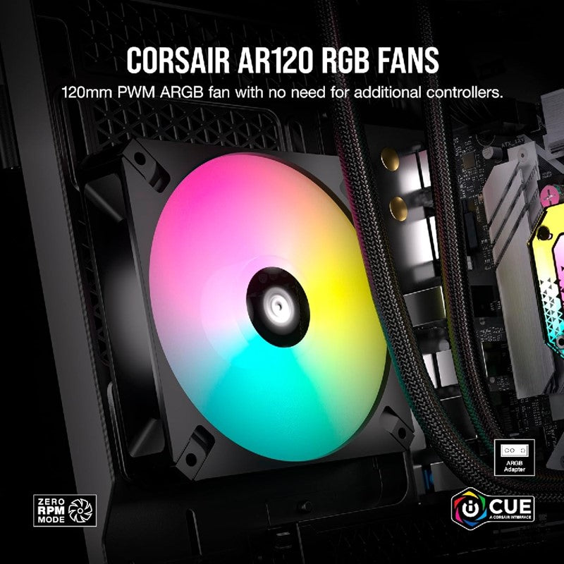 Corsair iCUE AR120 Digital RGB 120mm PWM Fan (Pack of 3) - Black