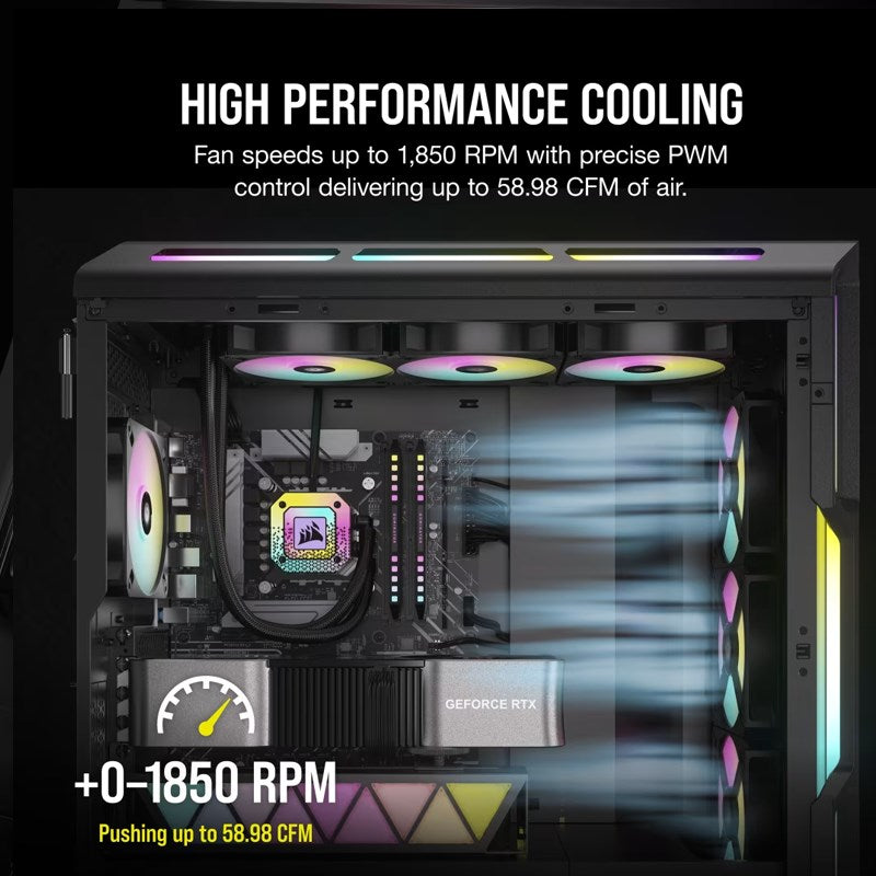 Corsair iCUE AR120 Digital RGB 120mm PWM Fan (Pack of 3) - Black