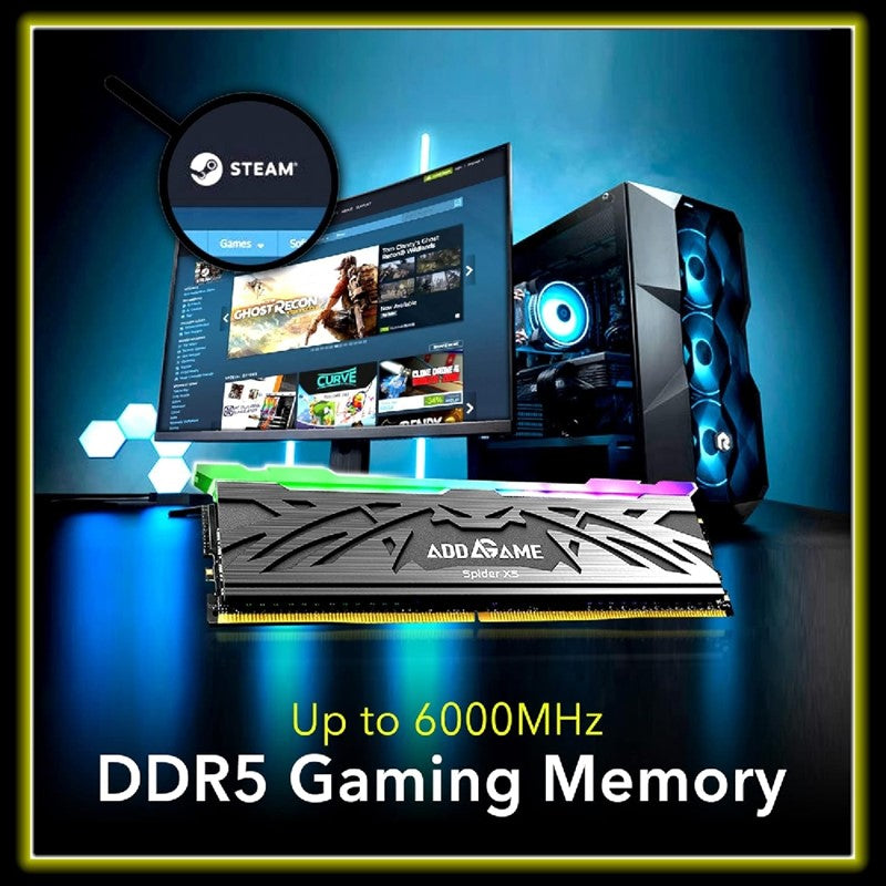 Addlink AddGame Spider X5 RGB 16GB DDR5 5600MT/s CL40 RAM Memory - Silver